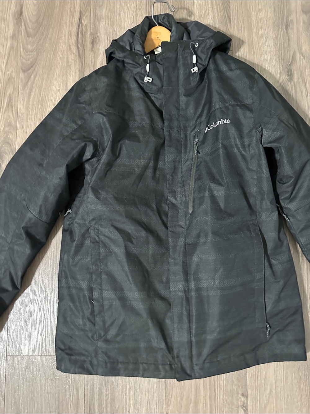 Columbia Snowboard Ski Jacket Interchange Omni-Tech Black Hooded